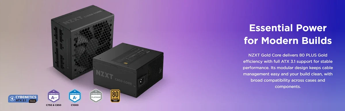 NZXT C1000 Gold Core 1000 Watt 80 PLUS Gold Fully Modular ATX 3.1 Power Supply Price in BD NZXT C1000 Gold Core 1000 Watt 80 PLUS Gold Fully Modular ATX 3.1 Power Supply Price in BD